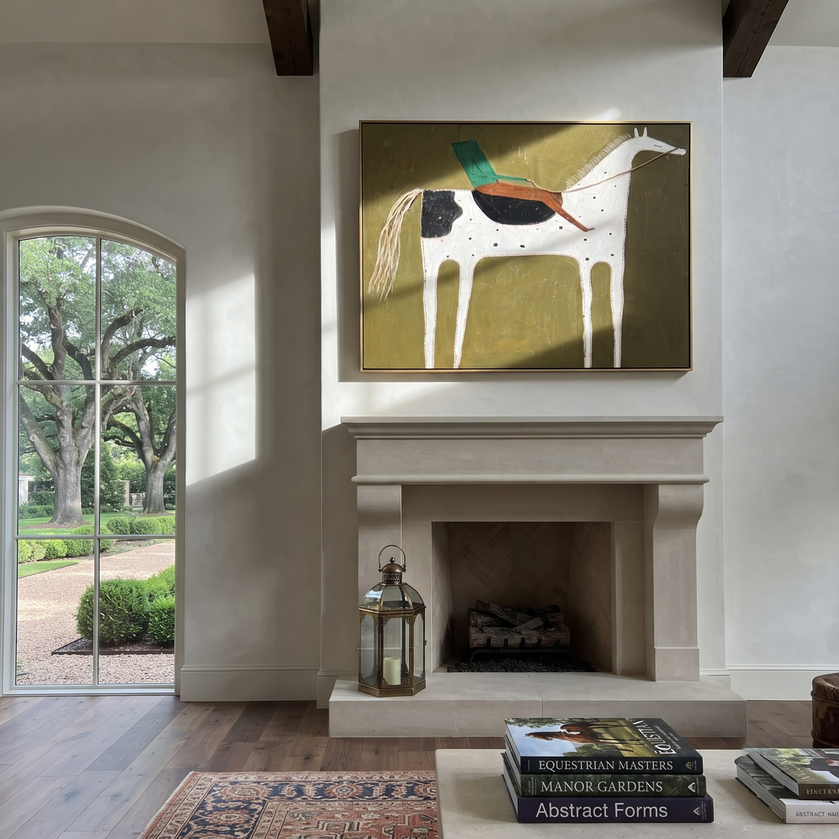Green Rider Crosses Olive presented as a colorful interior focal point