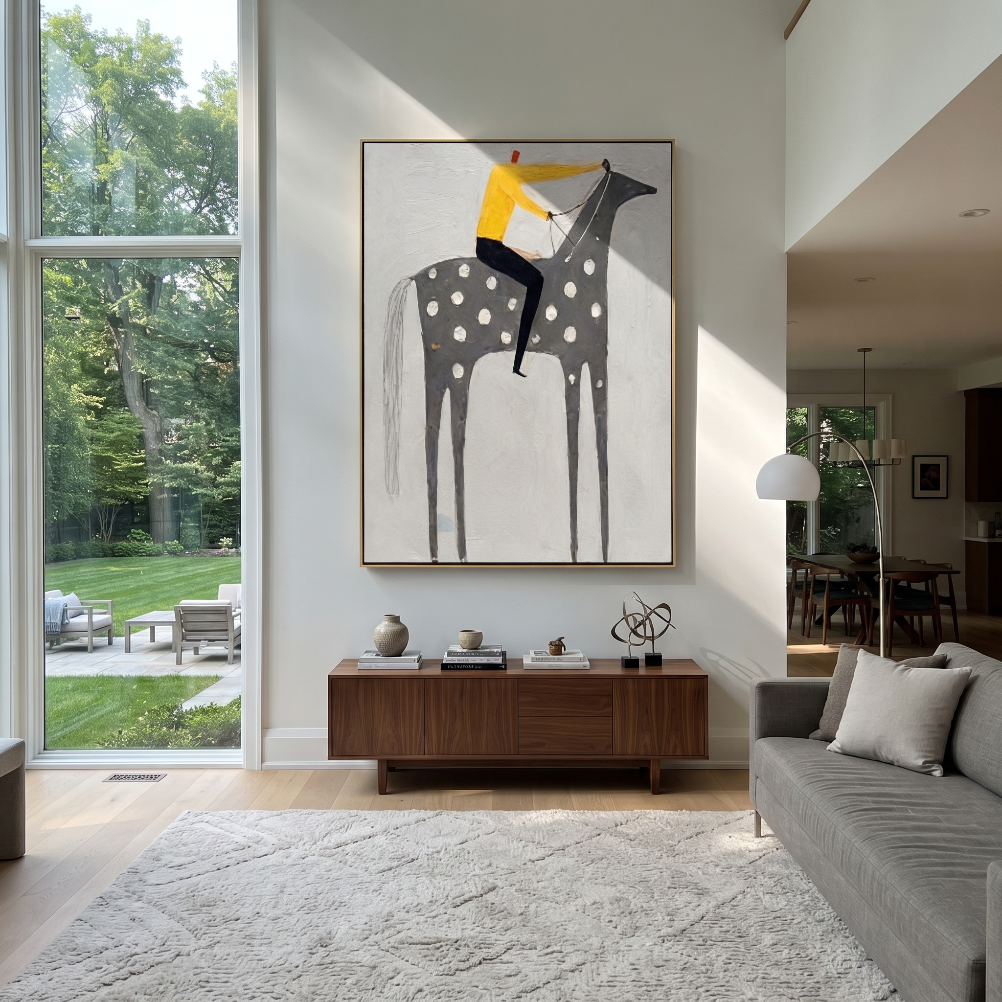 Yellow Shirt Rides Silver styled with warm modern furnishings