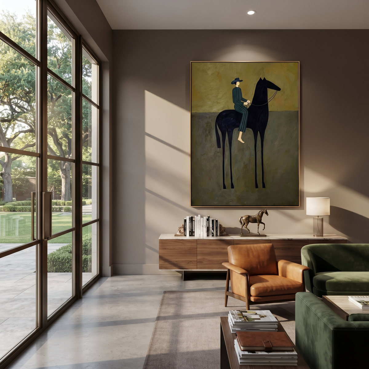Green Stripes Ride Midnight presented as a colorful interior focal point