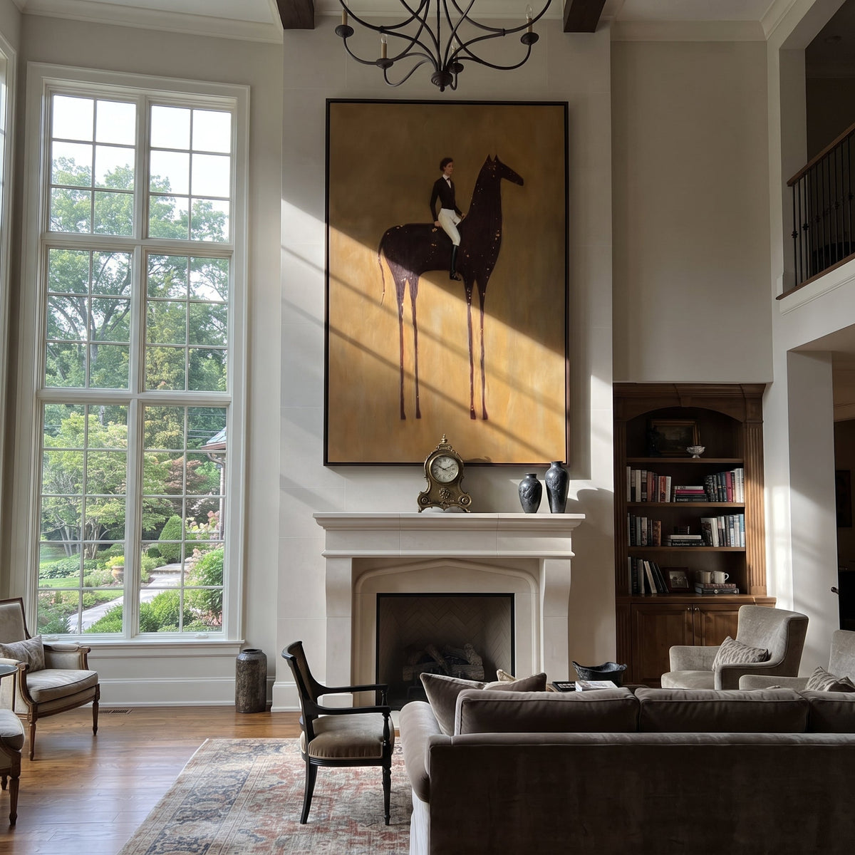 White Breeches Ride Dapples presented as a colorful interior focal point