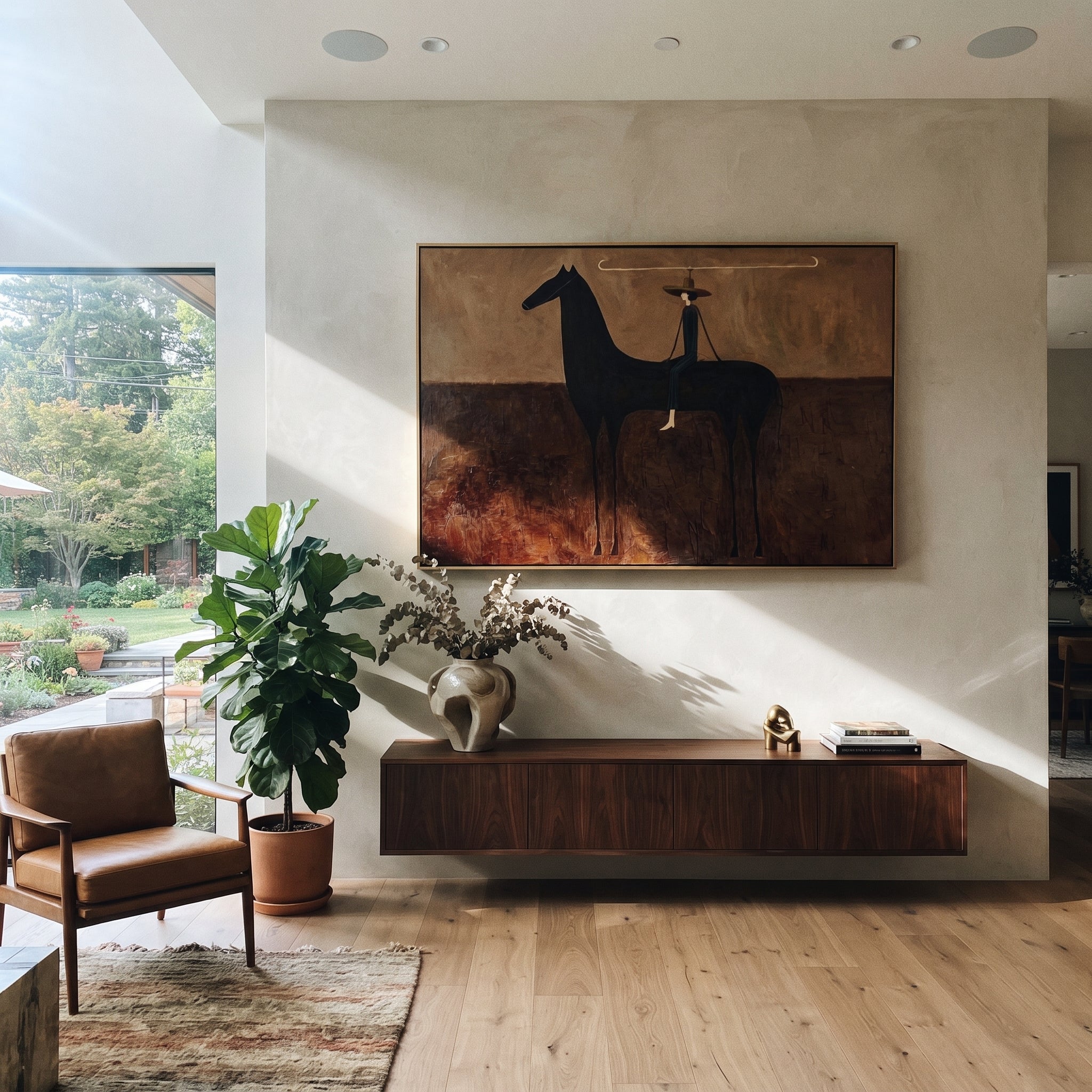 Wide Brim Measures Distance displayed in a collected contemporary interior