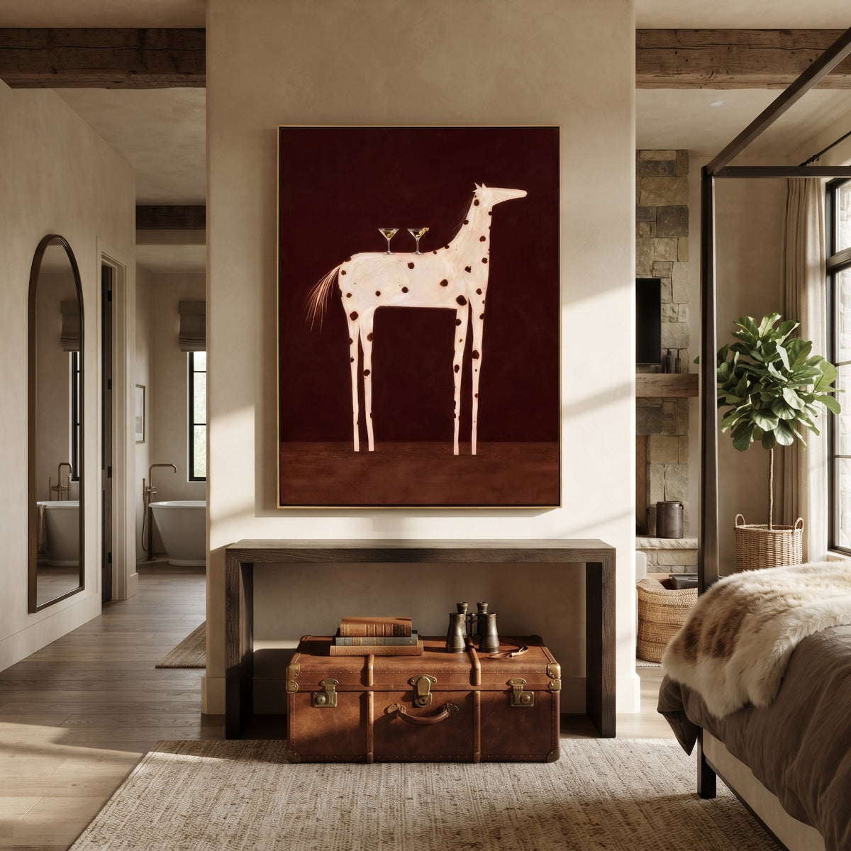 Three Martinis Cross Spots presented as a colorful interior focal point