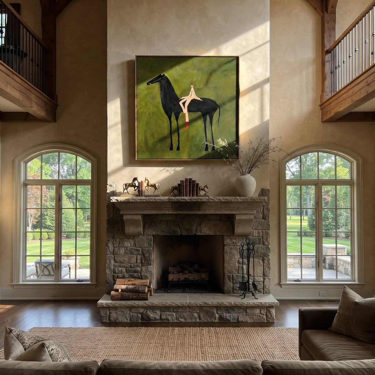 Red Boots Rest Black styled with wood, linen, and modern decor