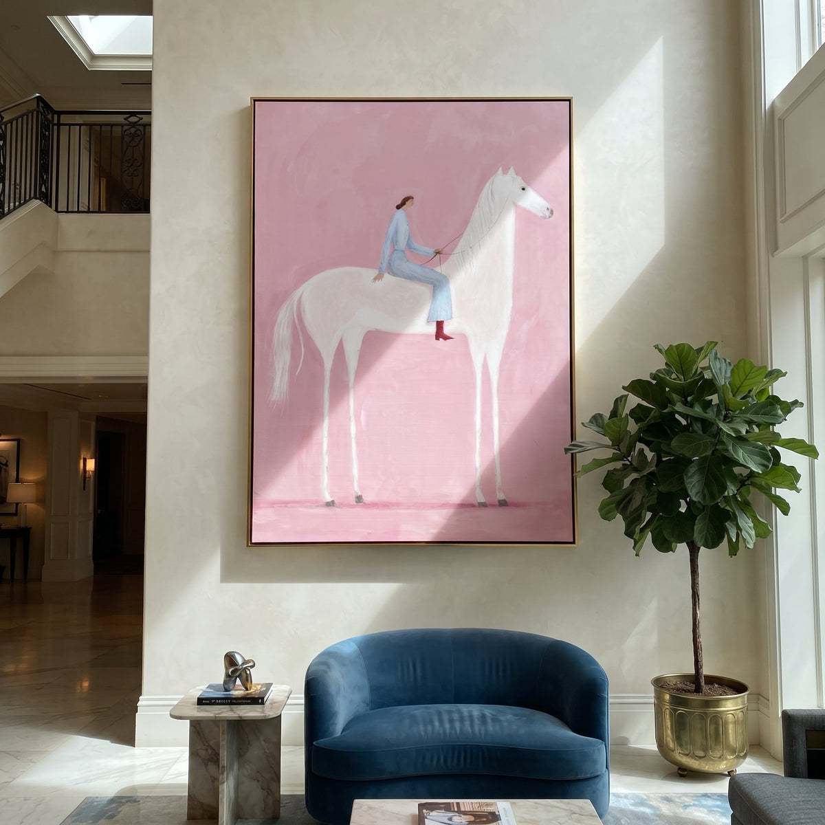 Pink Air Carries Ivory displayed in a collected contemporary interior