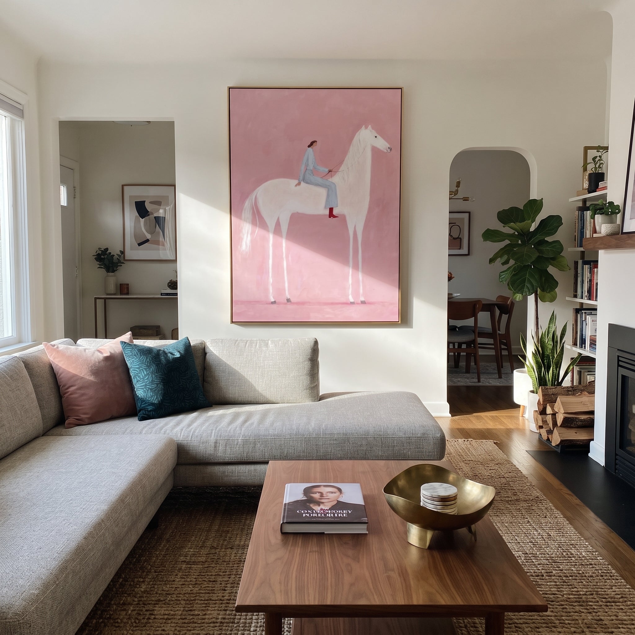 Pink Air Carries Ivory displayed in a layered residential setting
