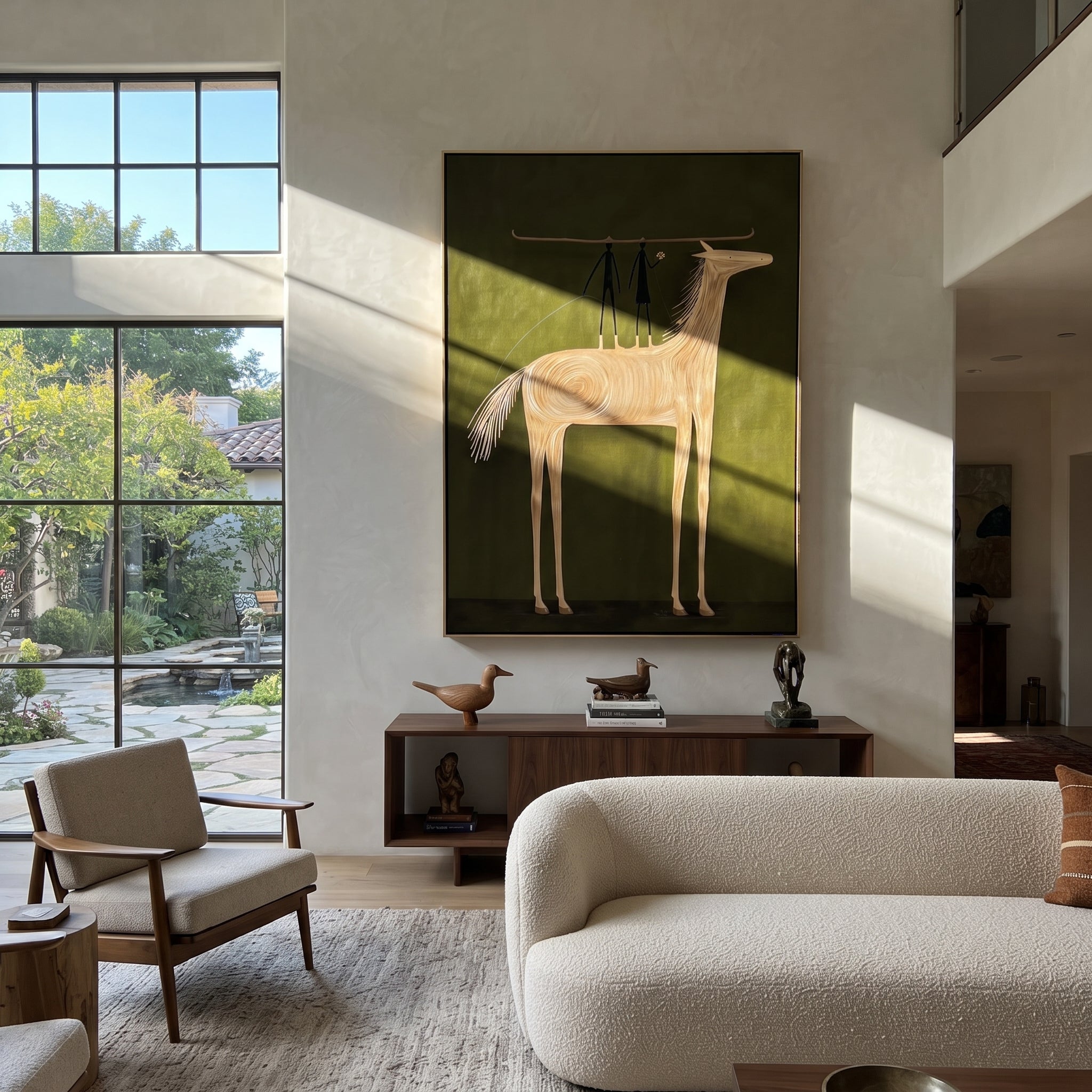 Two Figures Balance Ivory displayed in a collected contemporary interior