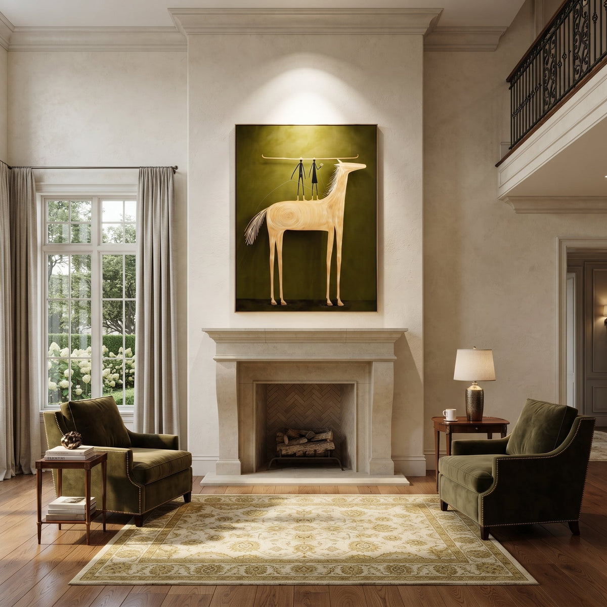 Two Figures Balance Ivory displayed in a layered residential setting