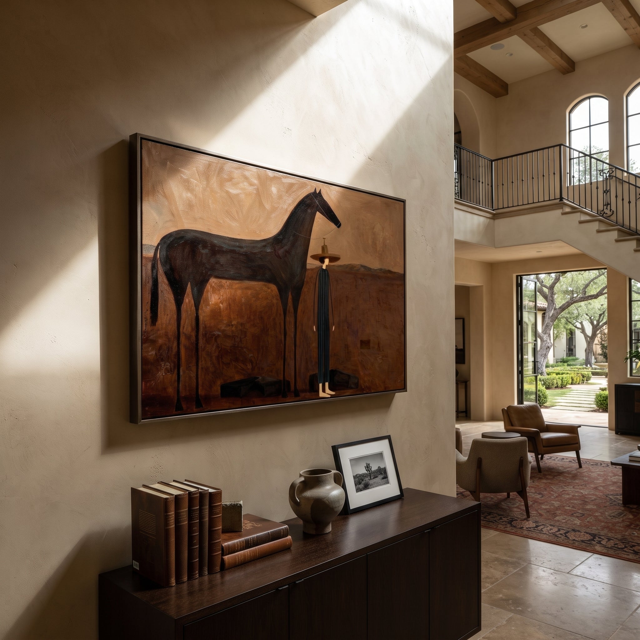 Shadow Horse Keeps Company styled with warm modern furnishings