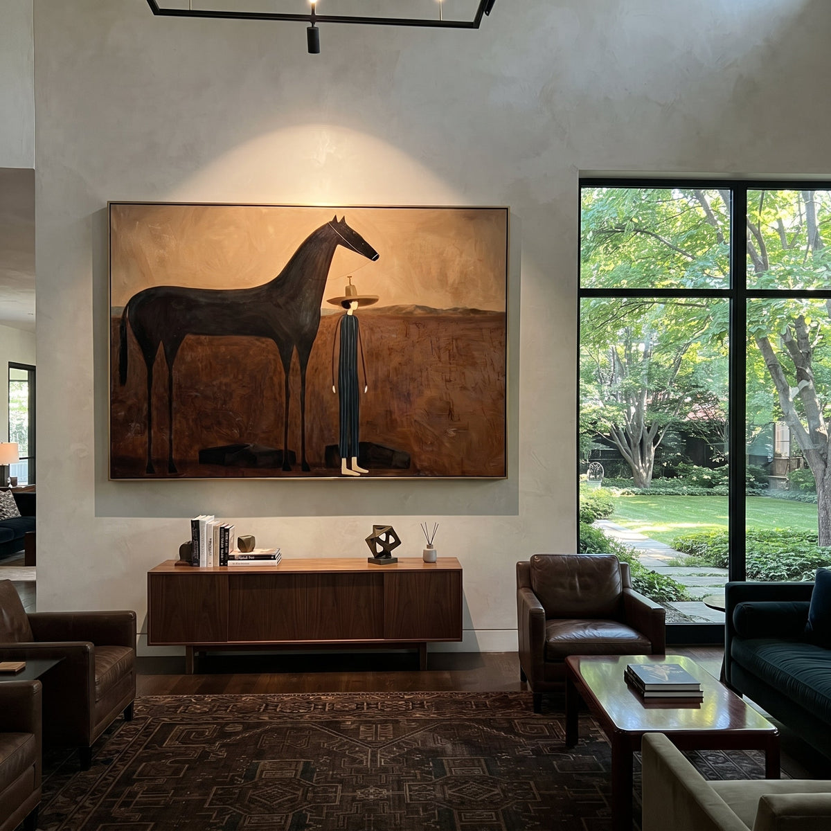 Shadow Horse Keeps Company presented as a colorful interior focal point