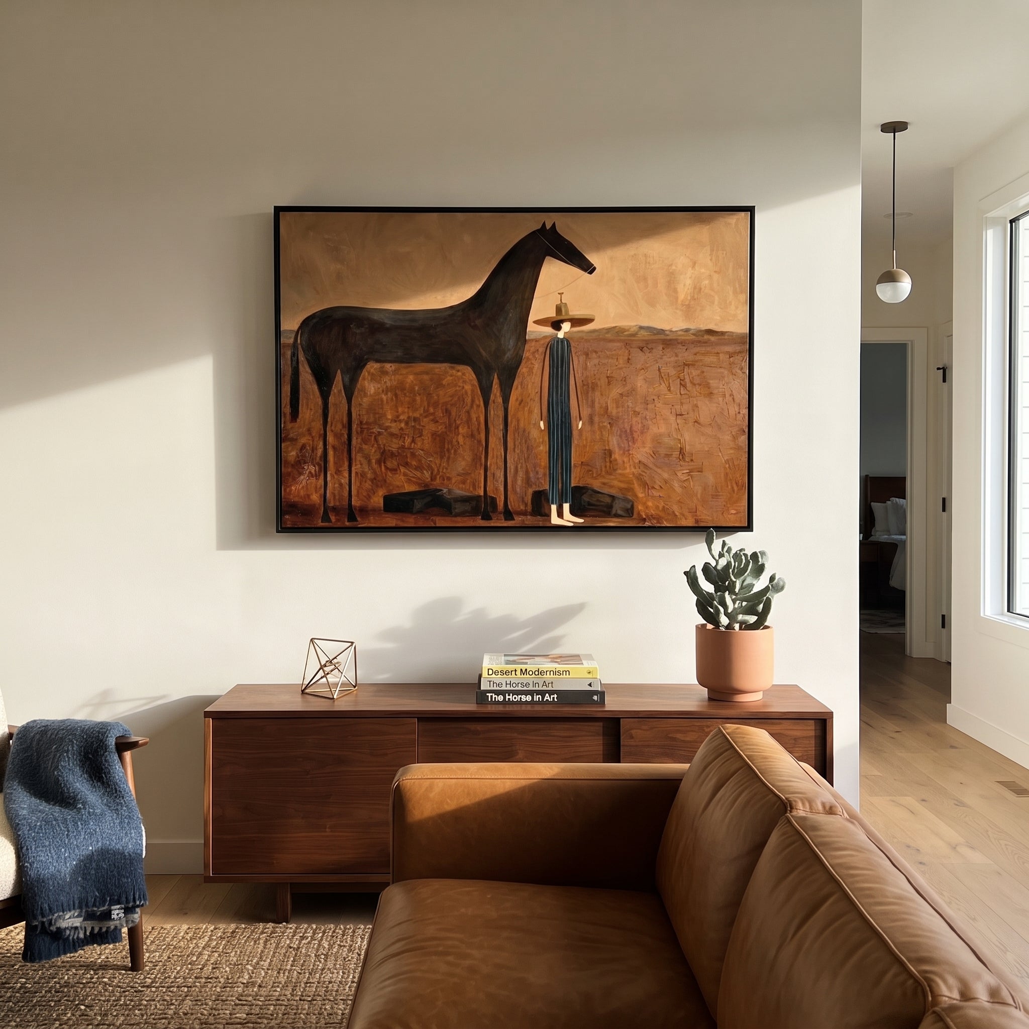 Shadow Horse Keeps Company displayed in a layered residential setting