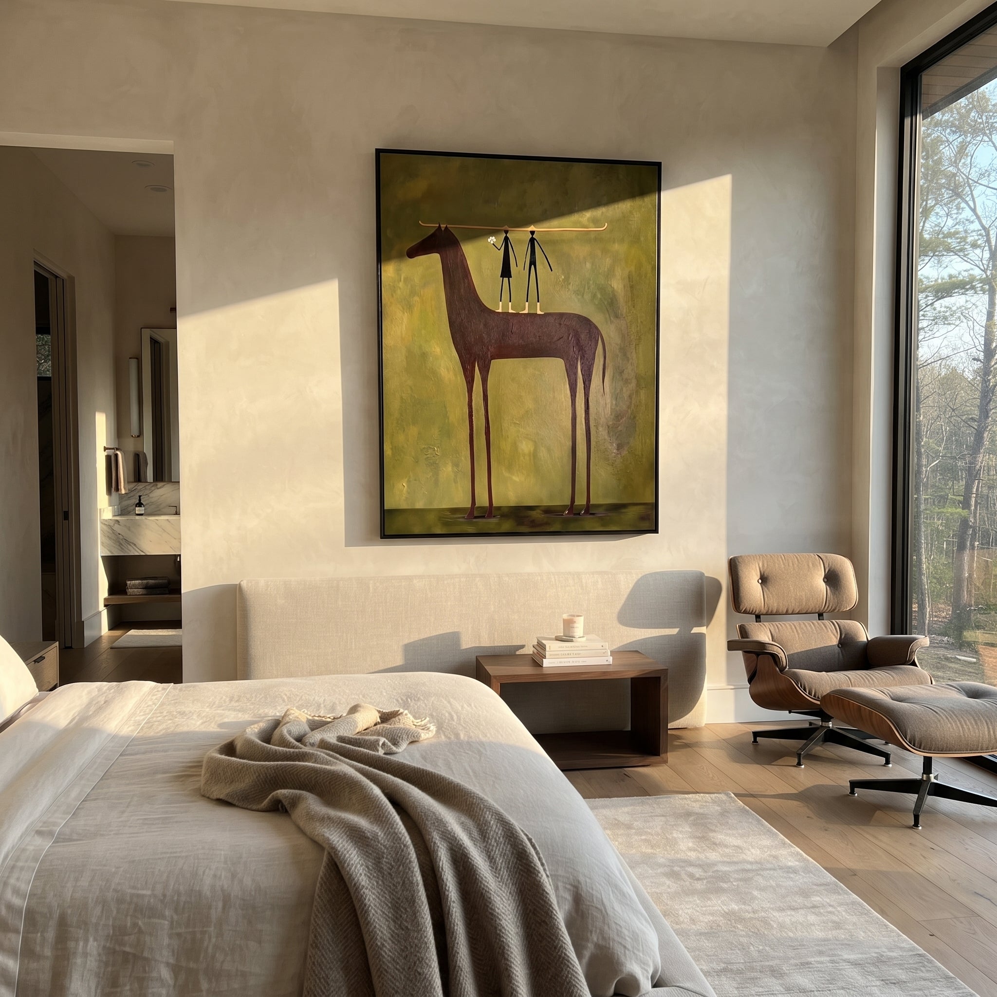 Two Figures Measure Stillness displayed in a collected contemporary interior