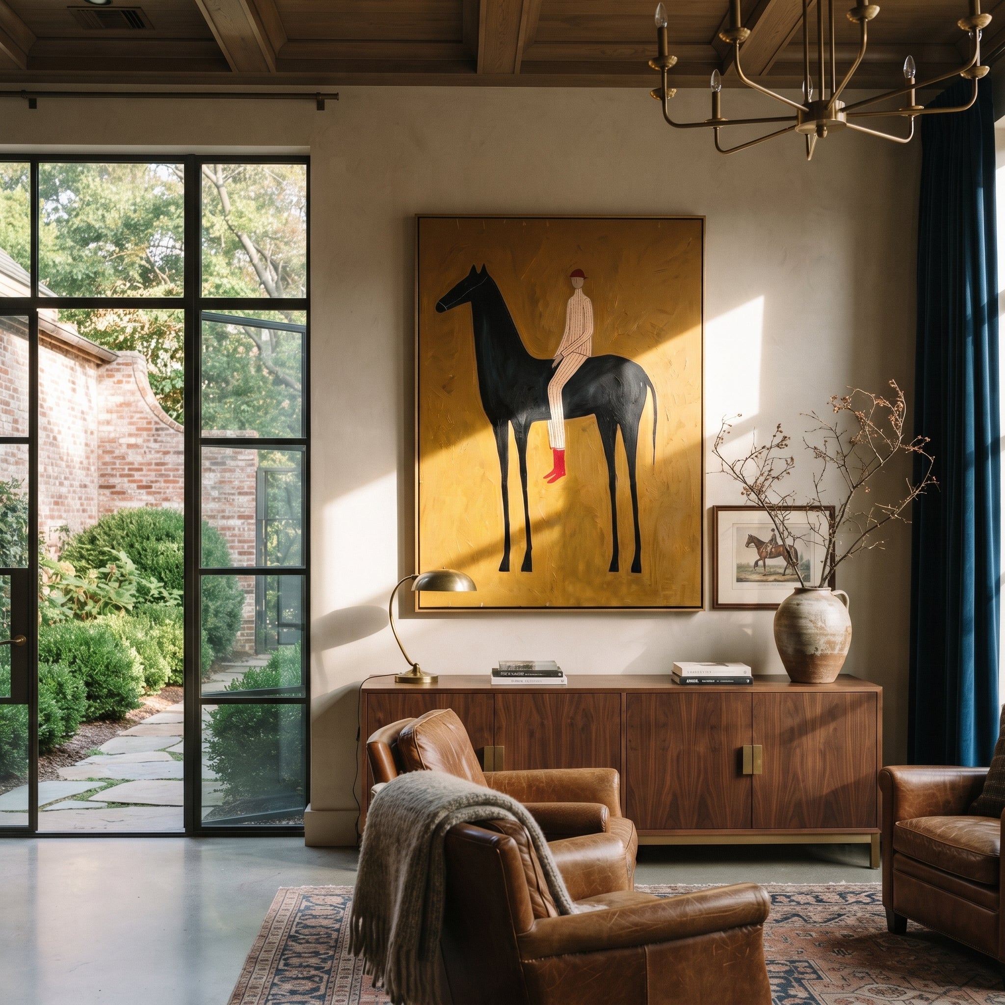 Ochre Field Lifts Rider presented as a colorful interior focal point