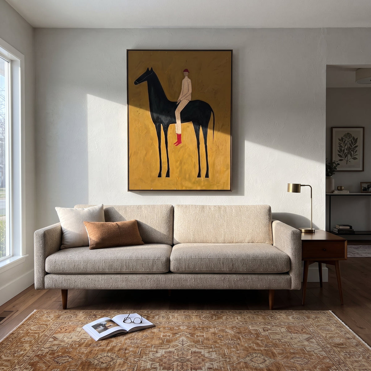 Ochre Field Lifts Rider displayed in a layered residential setting