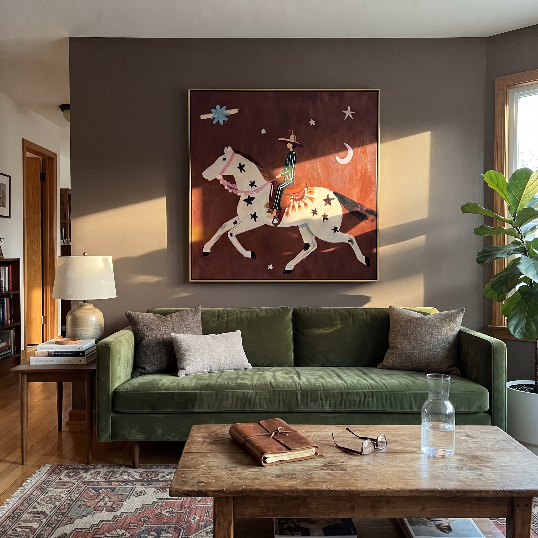 Star Horse Chases Crescent displayed in a layered residential setting
