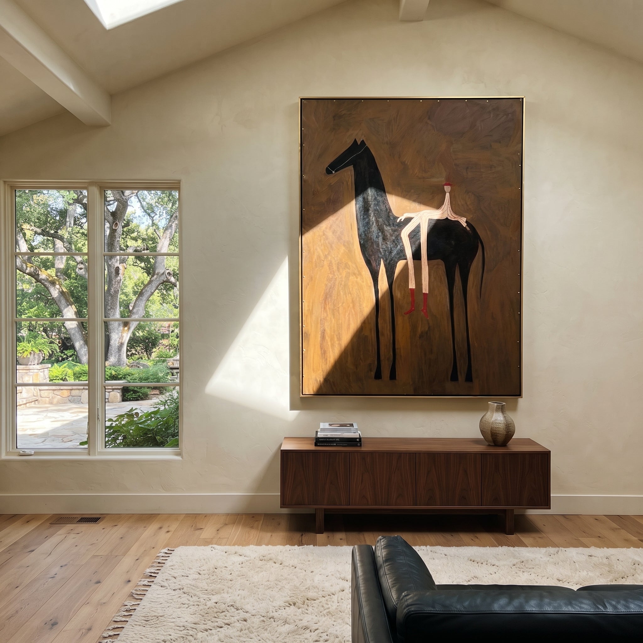 Long Legs Rest Midnight styled with warm modern furnishings