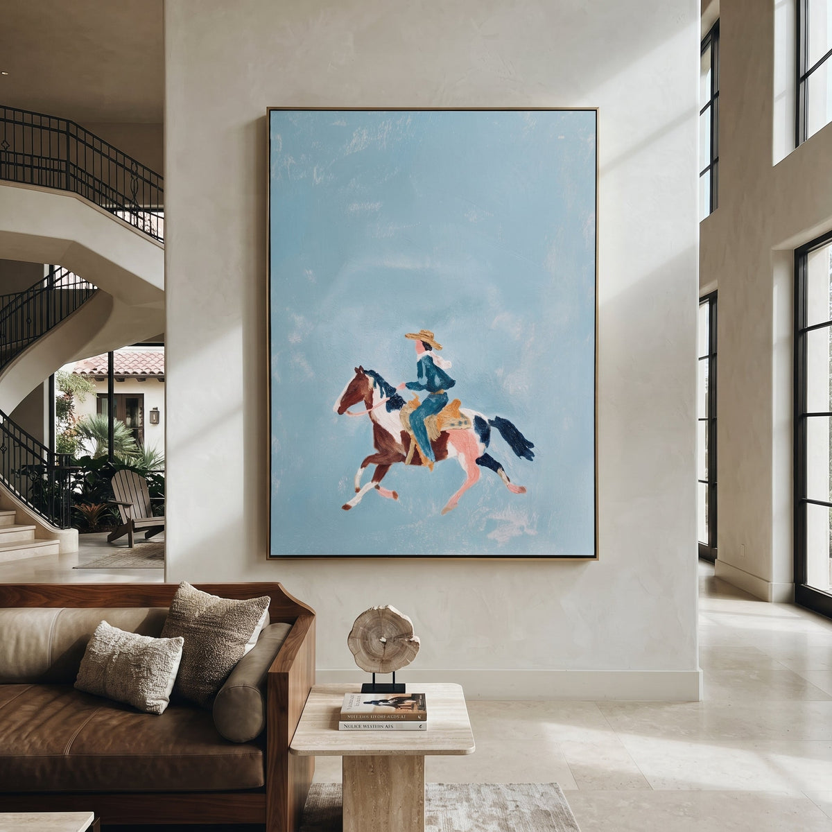 Blue Sky Carries Gallop presented as a colorful interior focal point