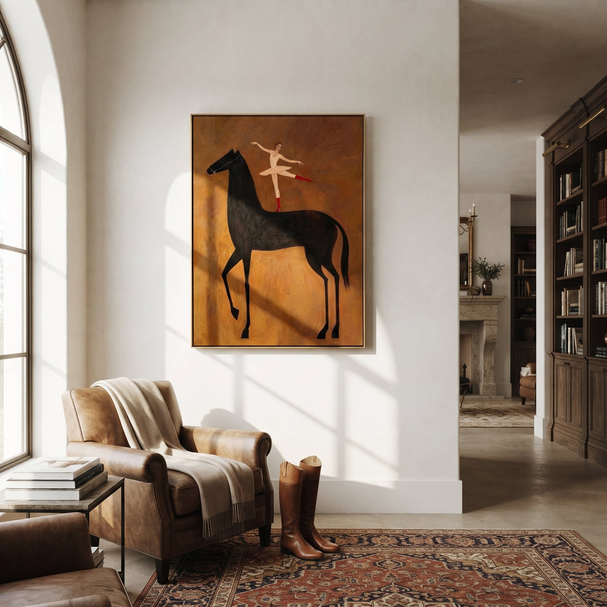 Dancer Opens Ochre Air presented as a colorful interior focal point