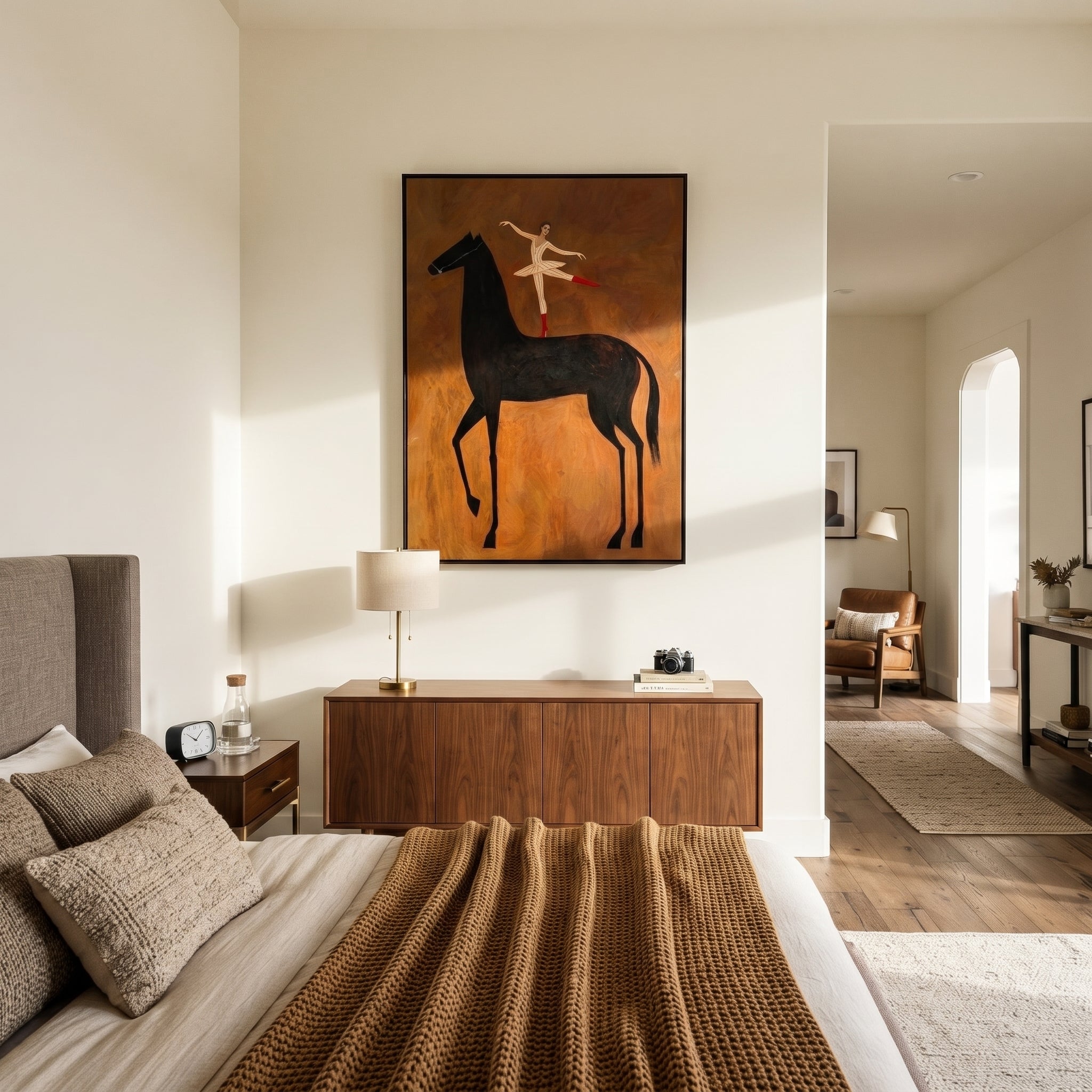 Dancer Opens Ochre Air displayed in a layered residential setting