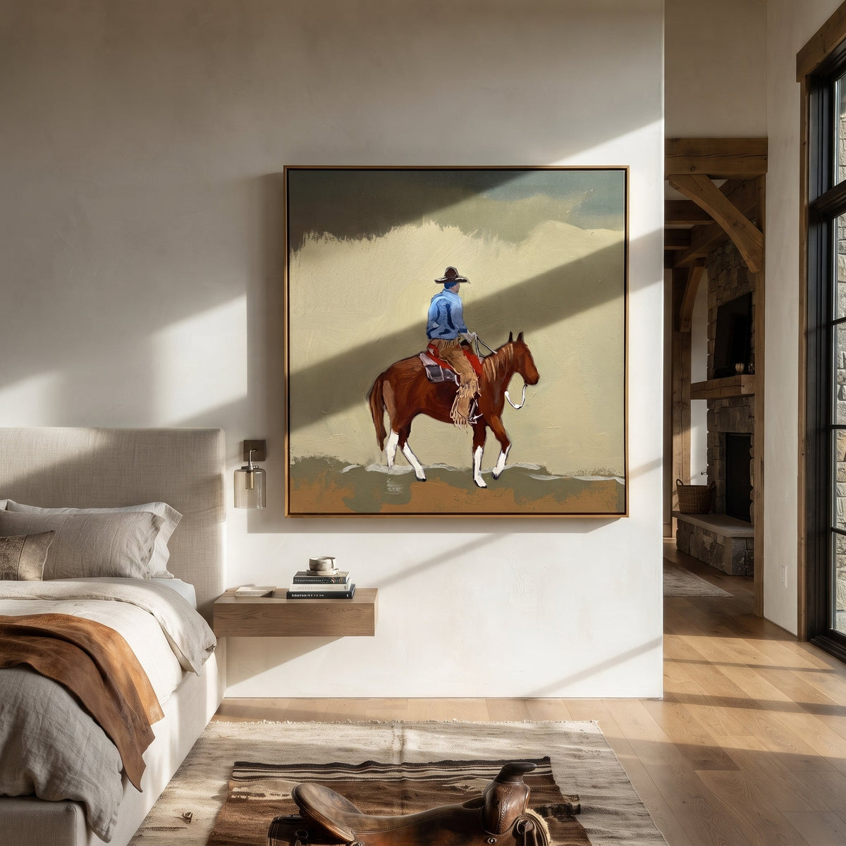 Dusty Trail Carries Home displayed in a layered residential setting