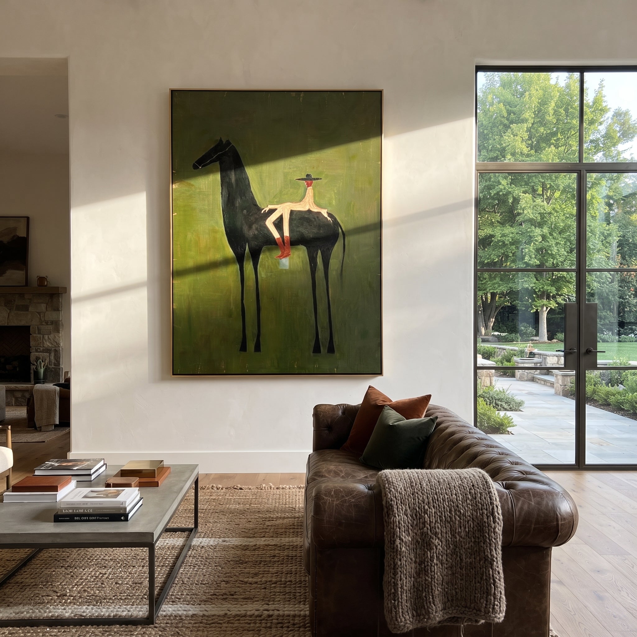 Small Rider Measures Green displayed in a collected contemporary interior