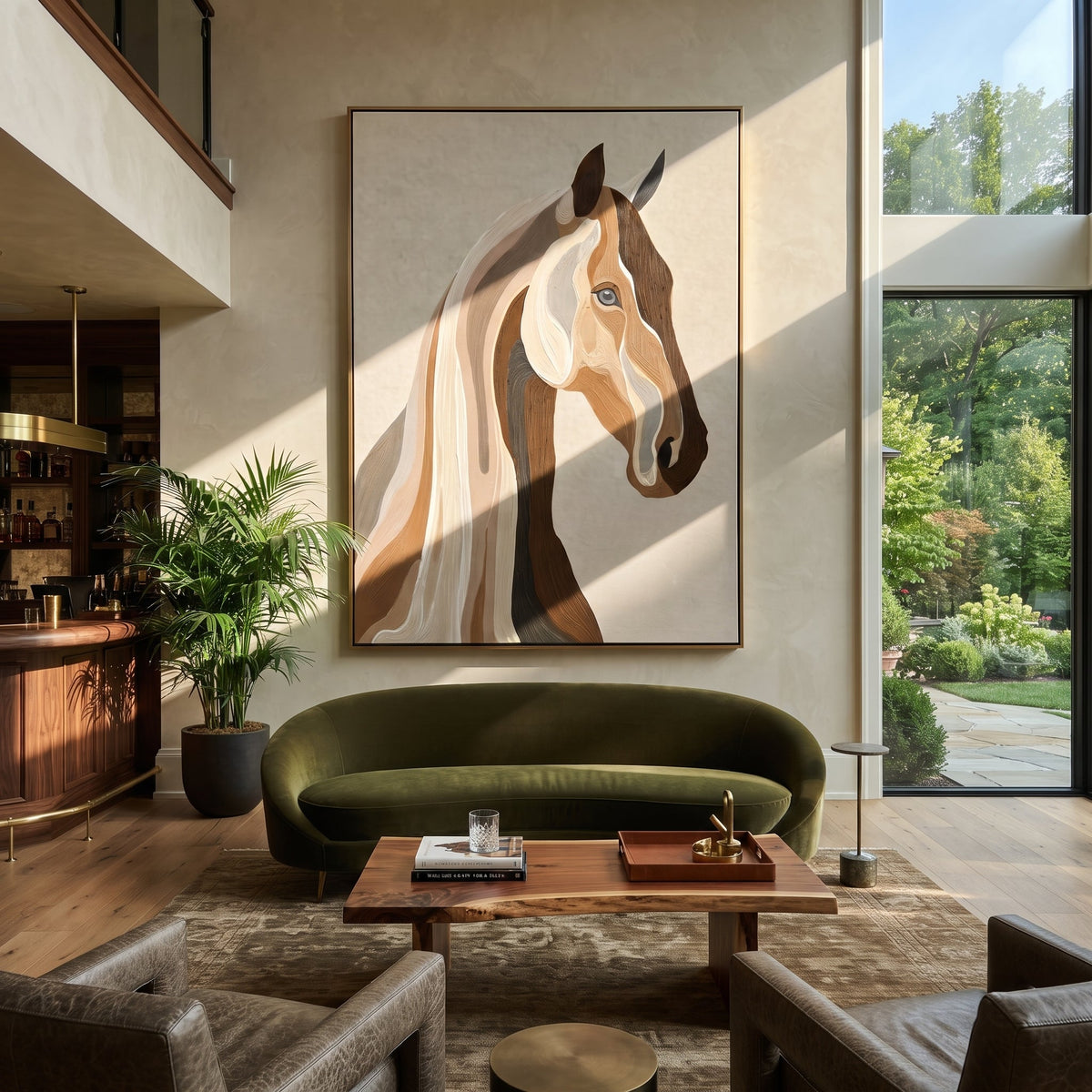 Two Profiles Share Breath displayed in a collected contemporary interior