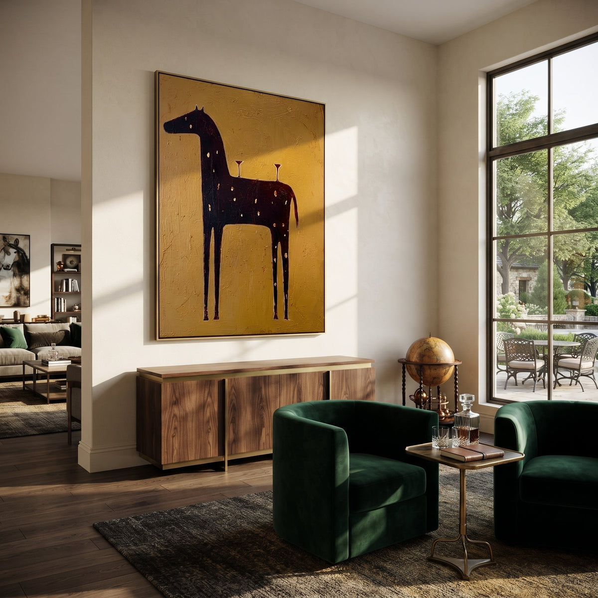 Three Glasses Wait Upright displayed in a collected contemporary interior