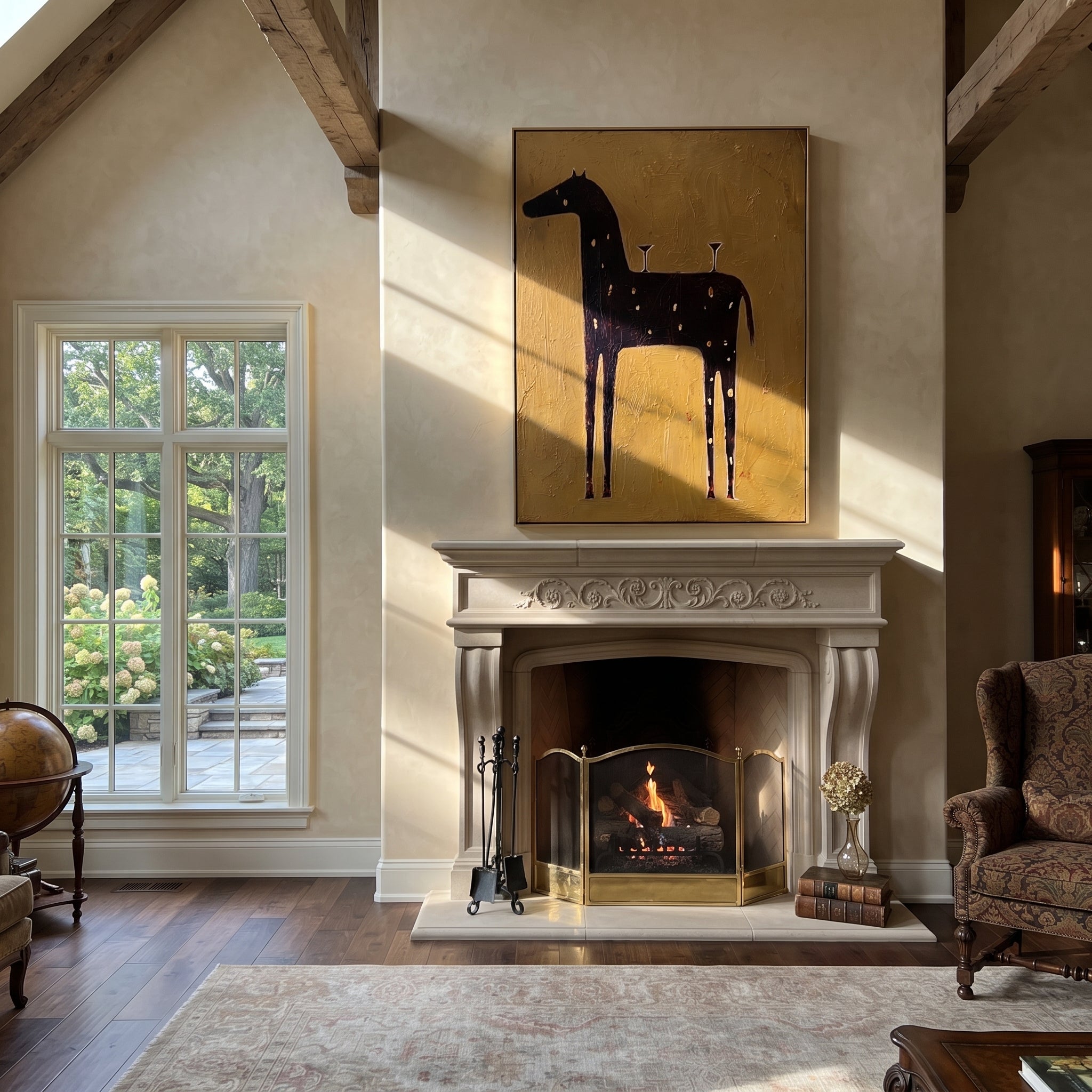 Three Glasses Wait Upright styled with wood, linen, and modern decor