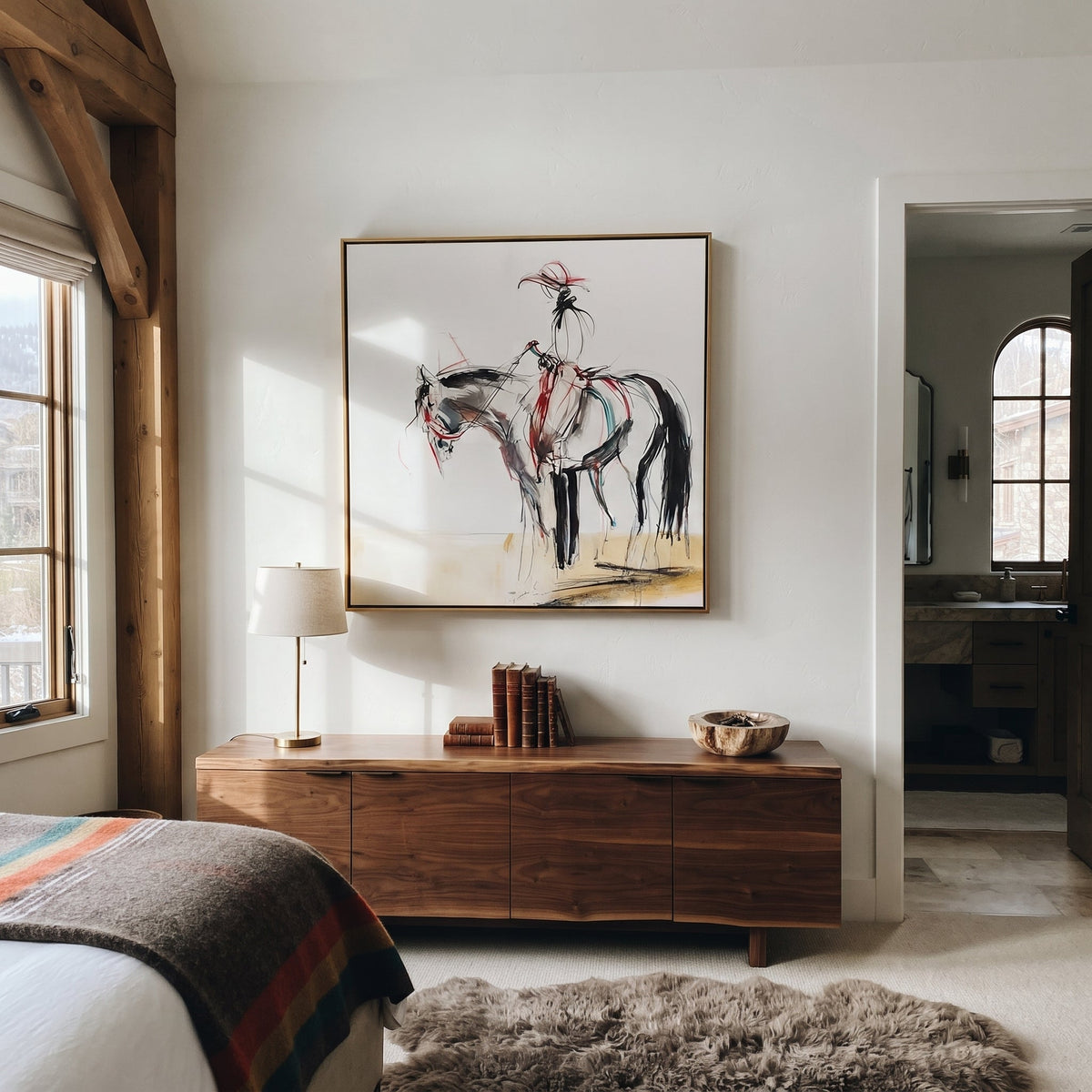 Loose Lines Carry Poise styled with wood, linen, and modern decor