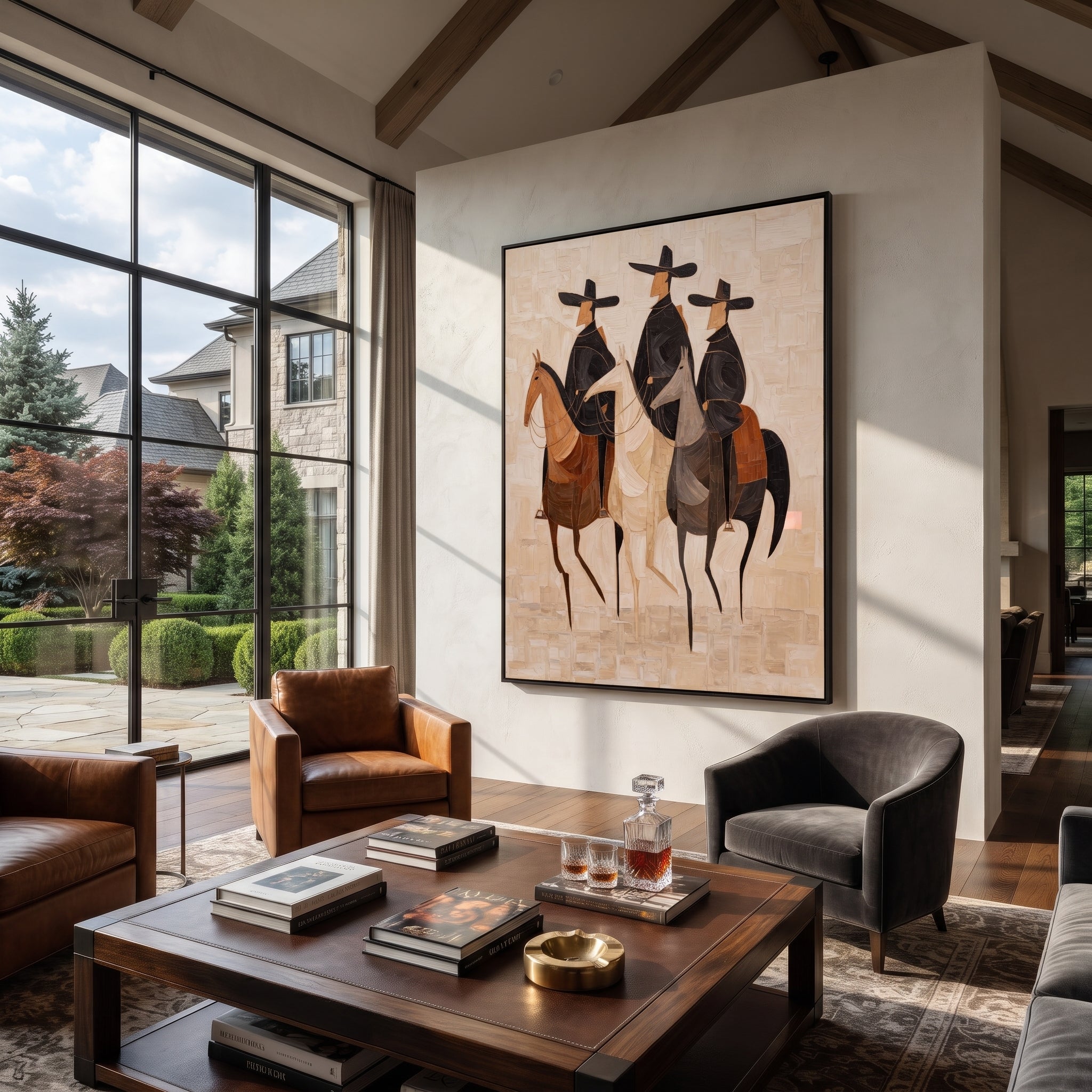 Three Hats Travel Together presented as a colorful interior focal point