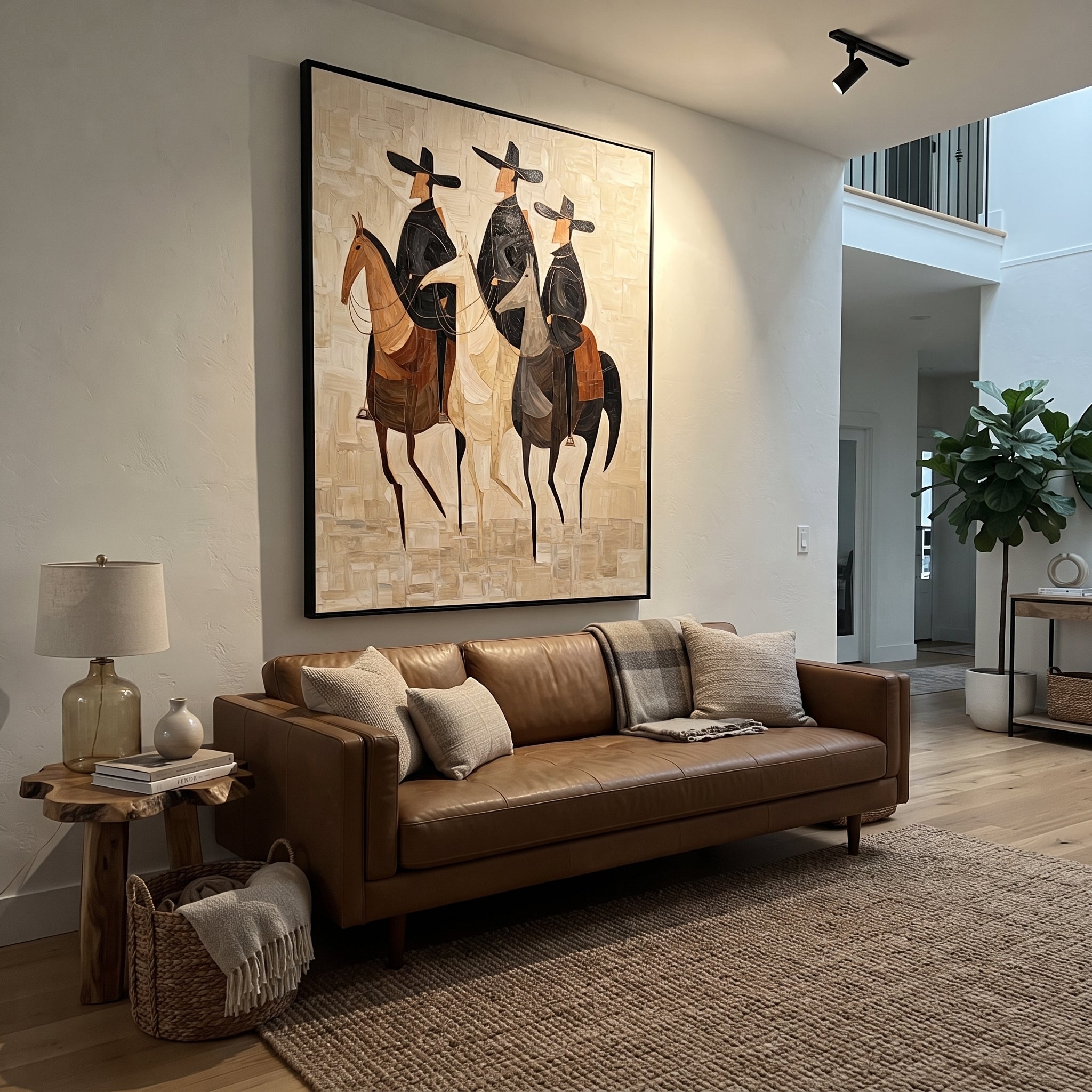 Three Hats Travel Together displayed in a layered residential setting
