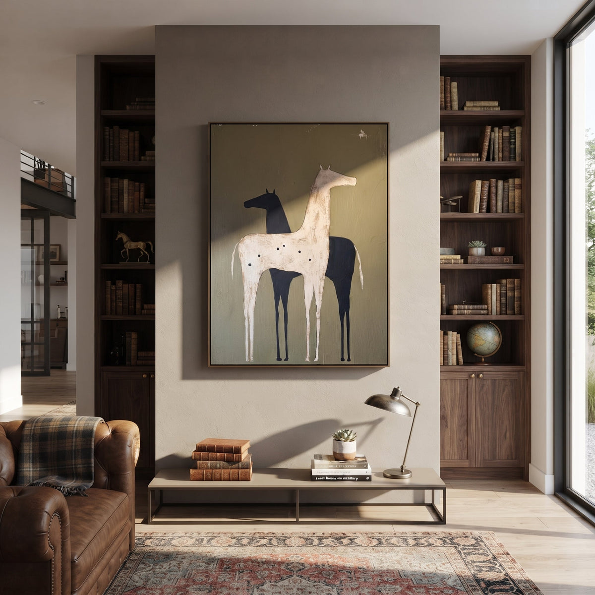 Pale Horse Shadows Midnight displayed in a layered residential setting