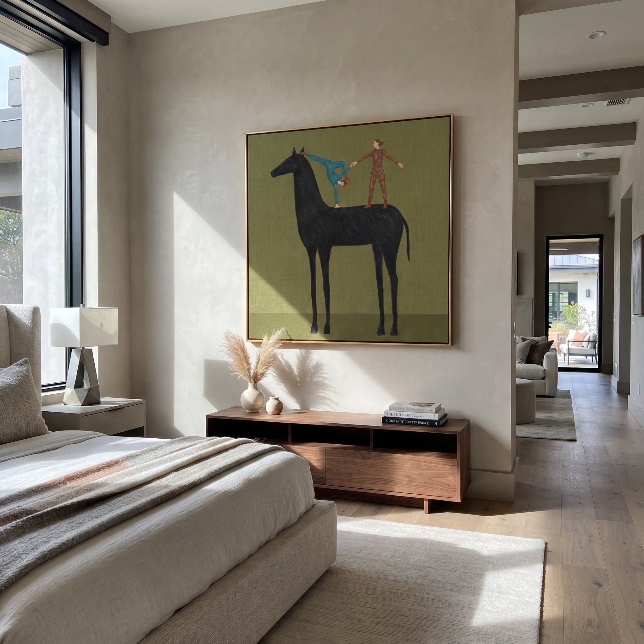 Two Acrobats Test Balance displayed in a collected contemporary interior