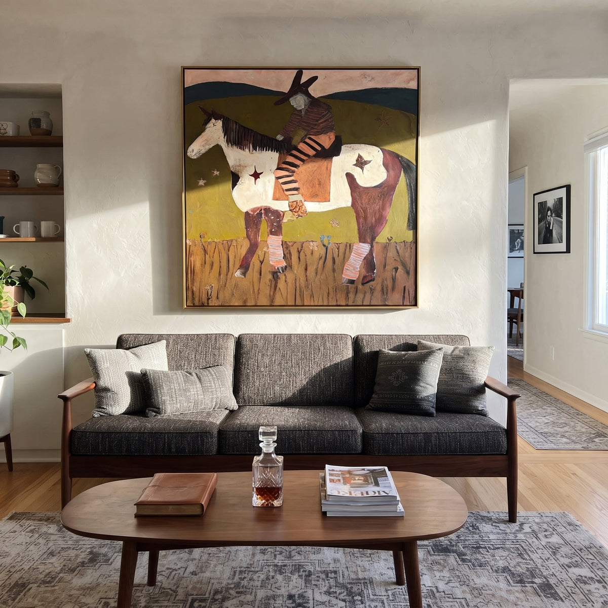 Stars Follow Striped Rider styled with warm modern furnishings