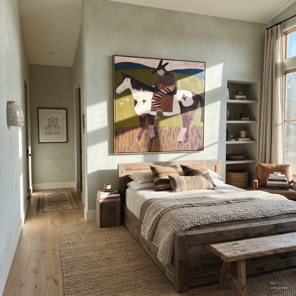 Stars Follow Striped Rider presented as a colorful interior focal point