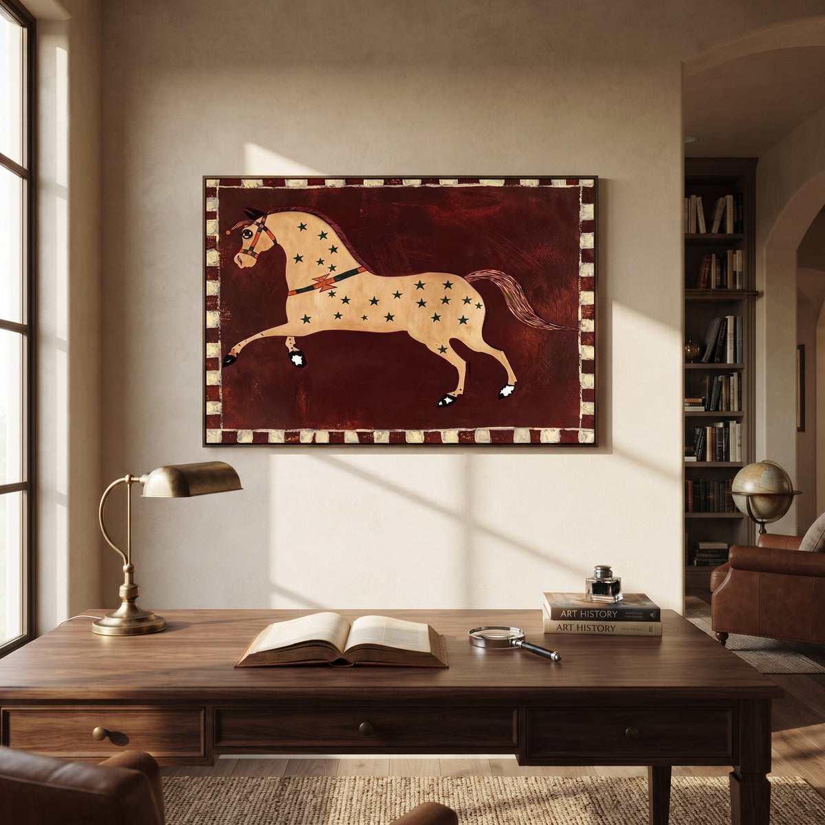 Golden Horse Runs Starlight styled with wood, linen, and modern decor
