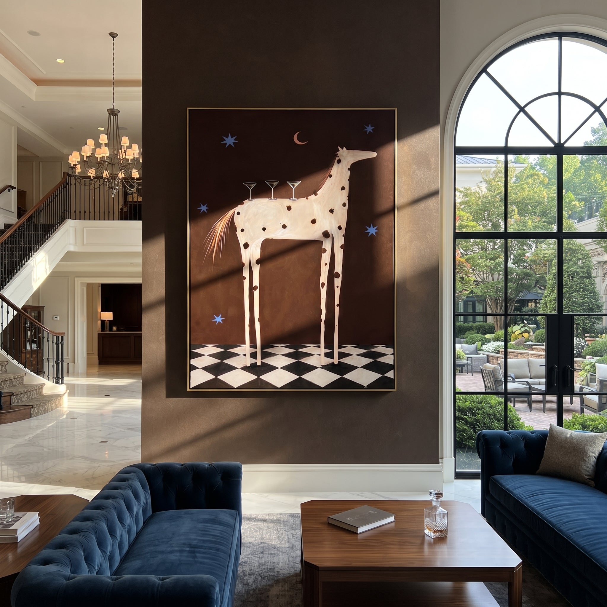 Three Martinis Crown Dapples displayed in a layered residential setting