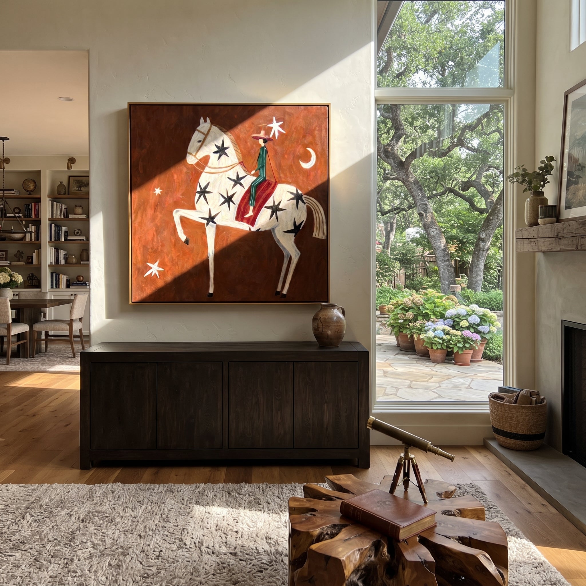 Black Stars Lift Ivory displayed in a collected contemporary interior