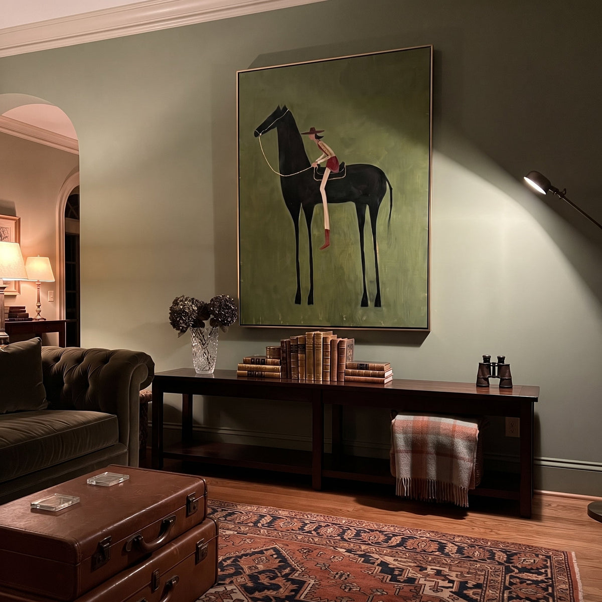 Long Reins Reach Green presented as a colorful interior focal point