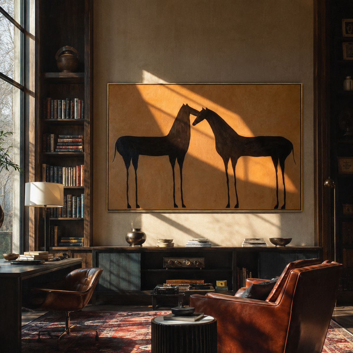 Two Shadows Meet Warmth styled with wood, linen, and modern decor