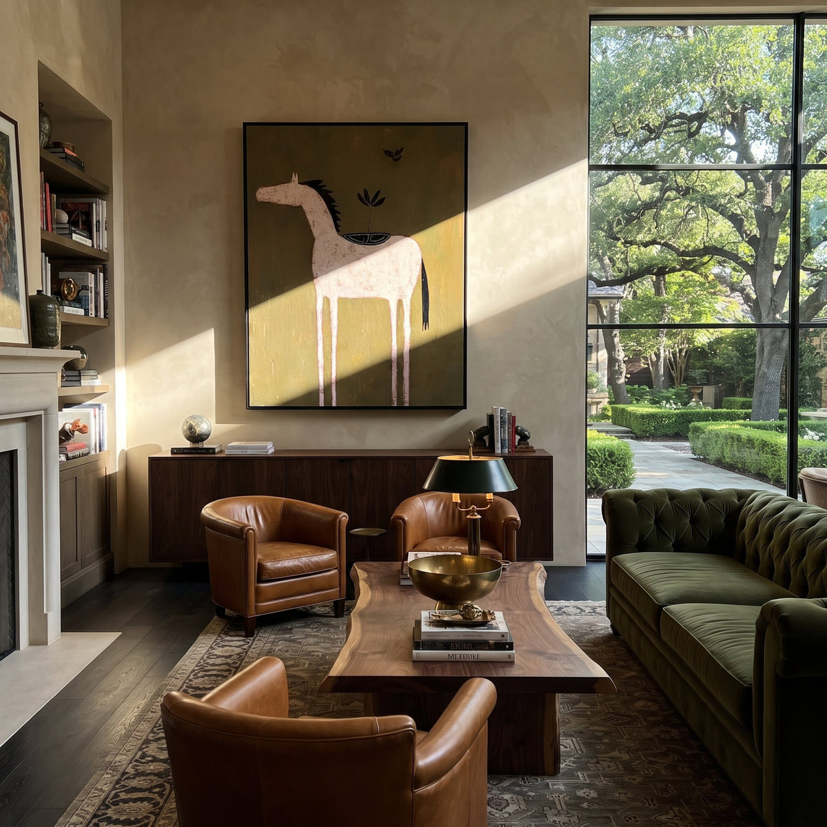 Pale Horse Carries Garden displayed in a collected contemporary interior