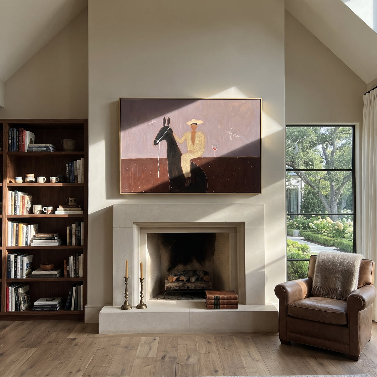 Lavender Evening Holds Toast presented as a colorful interior focal point