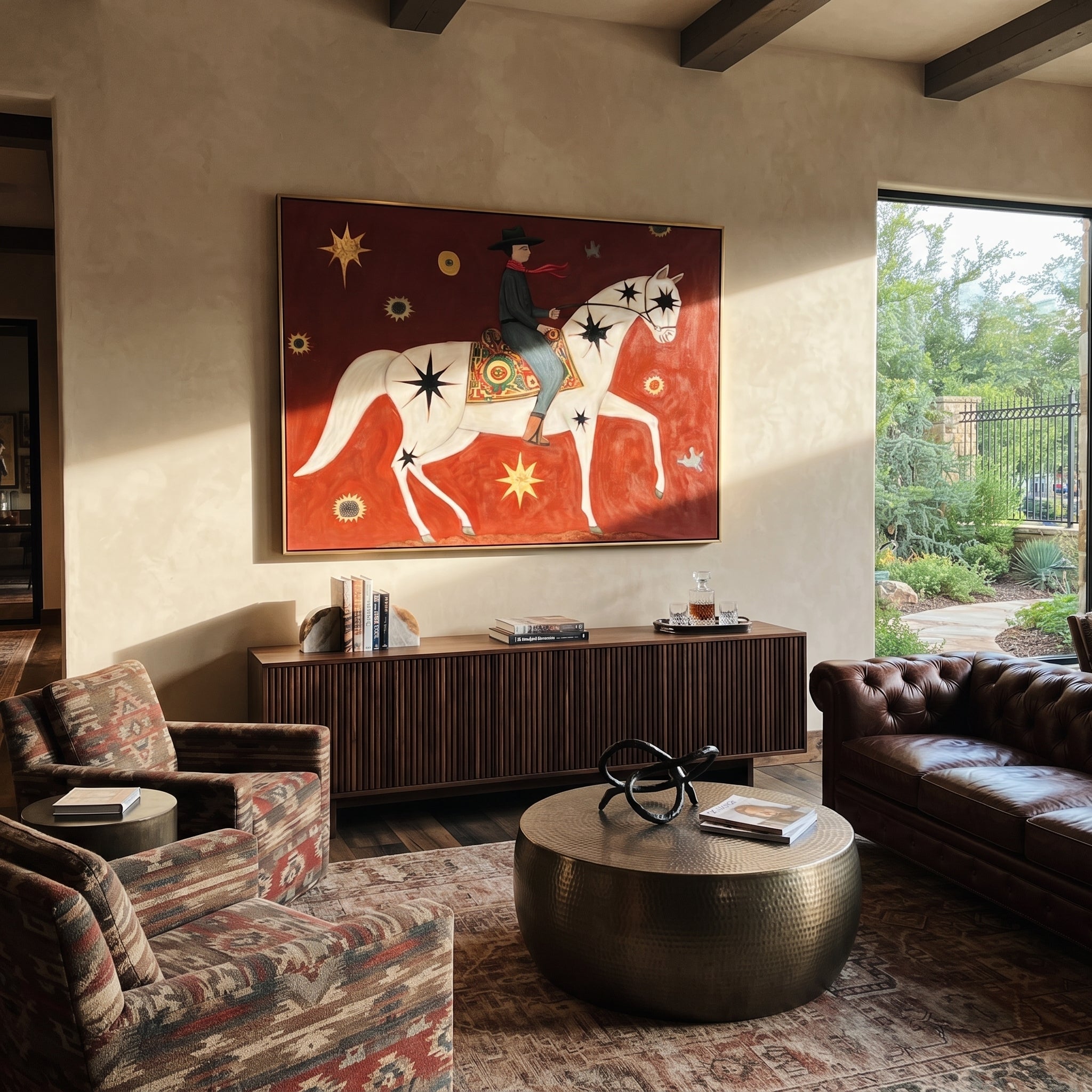 Star Horse Crosses Crimson presented as a colorful interior focal point