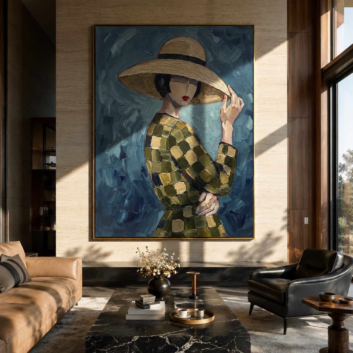 Argyle Brim Guards Blue presented above a contemporary console