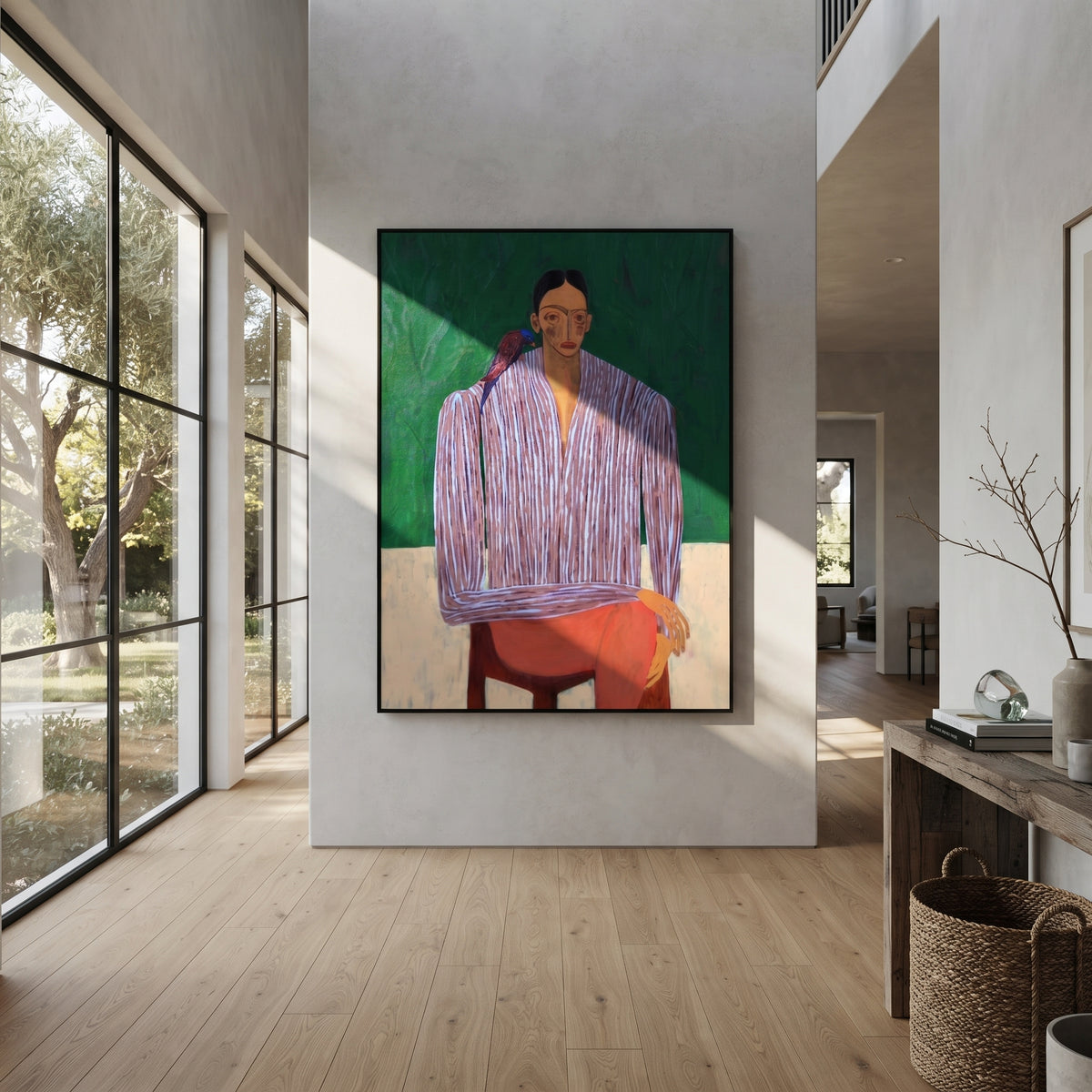 Lavender Waits Above Ochre styled with neutral modern furnishings