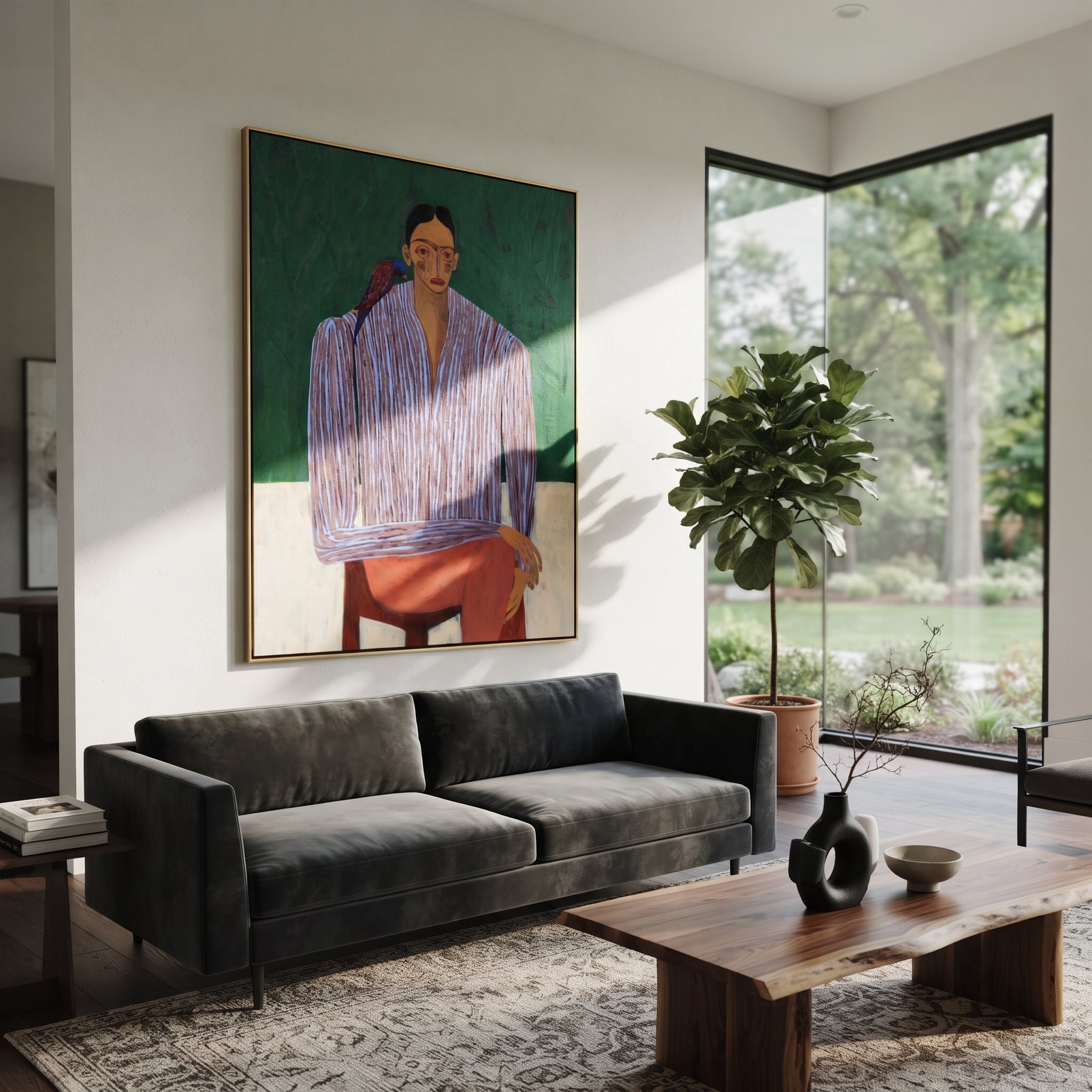 Lavender Waits Above Ochre styled in a layered residential interior