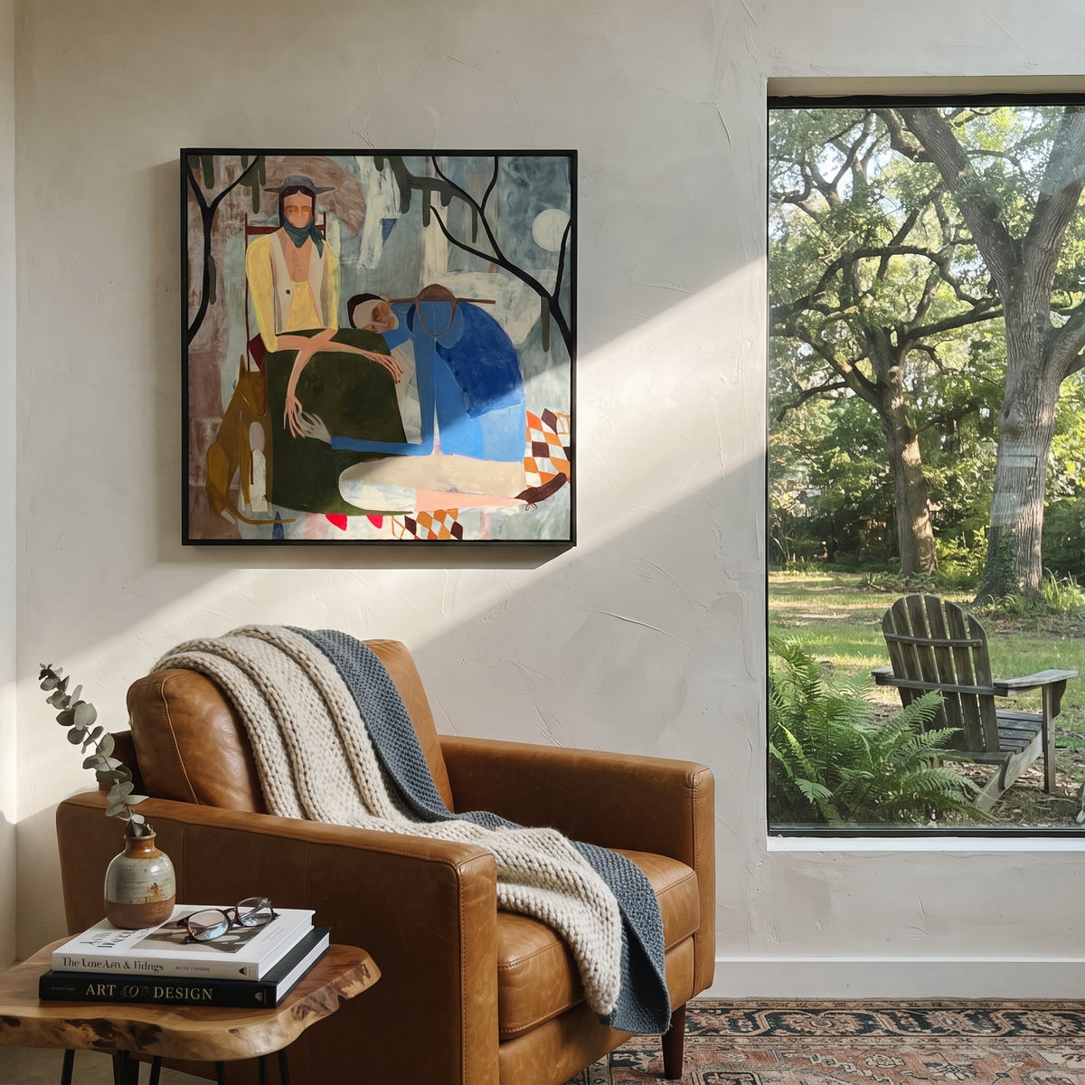 Branches Shelter Her Rest styled with neutral modern furnishings