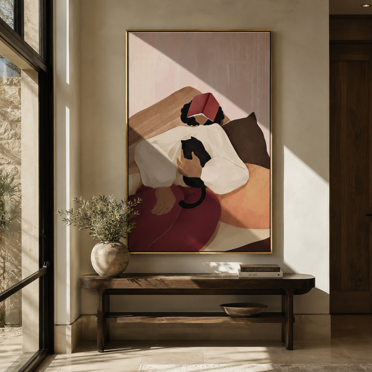 Rust Brim Covers Dreams displayed as a Retro Modern room focal point