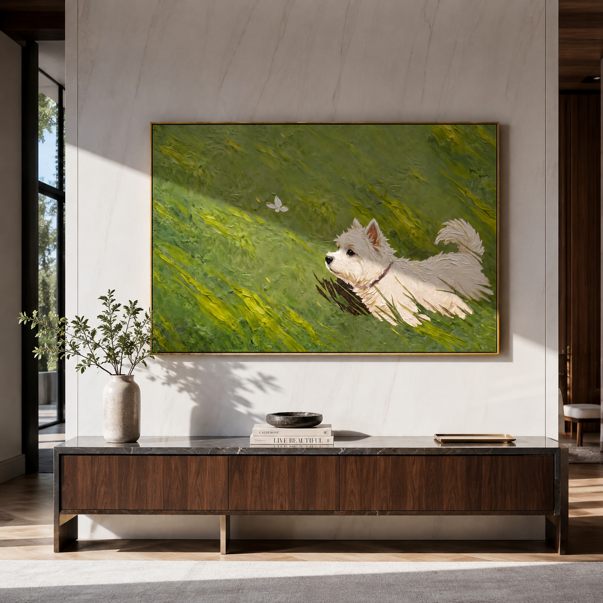 White Wings Cross Meadow styled in a layered residential interior