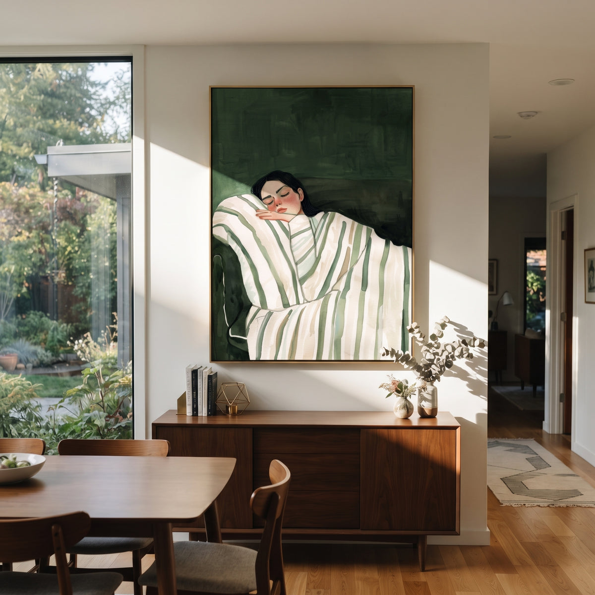 Dark Blanket Keeps Sleep presented above a contemporary console