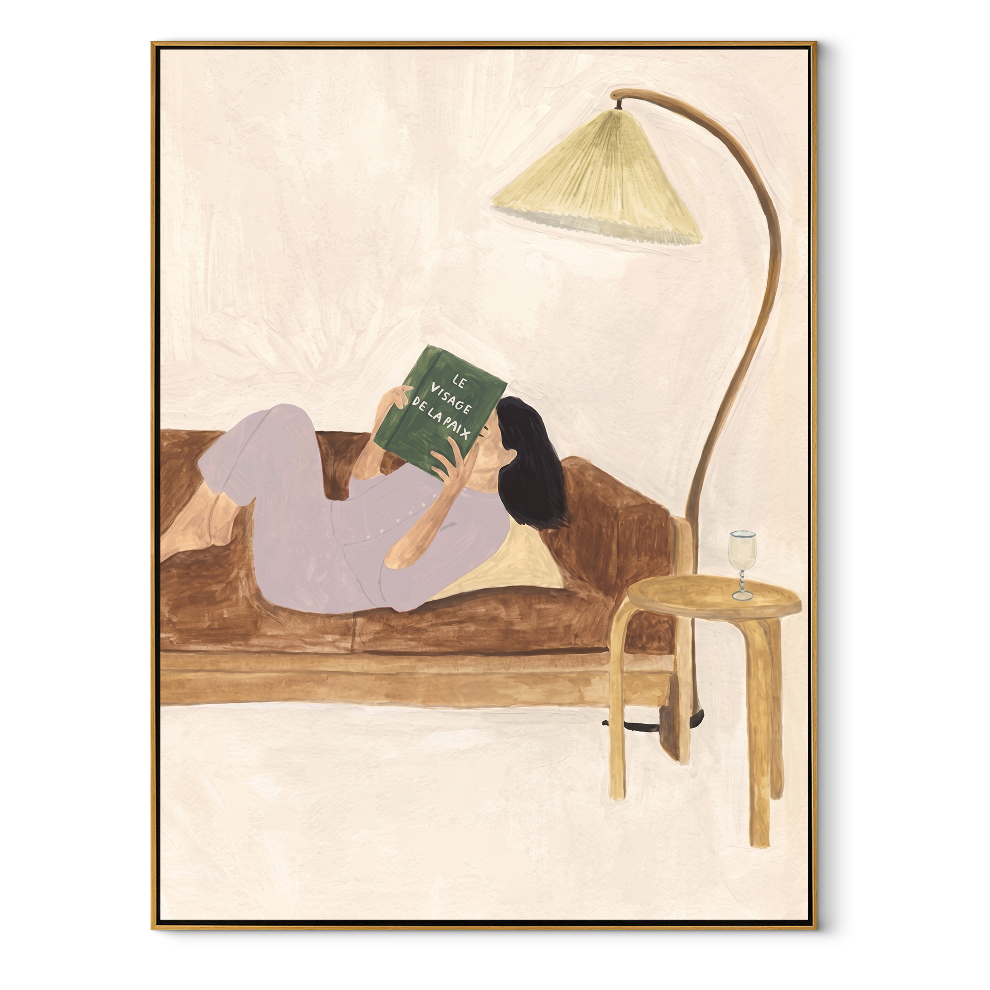 Wide Brim Holds Stillness textured figurative painting, vertical canvas artwork